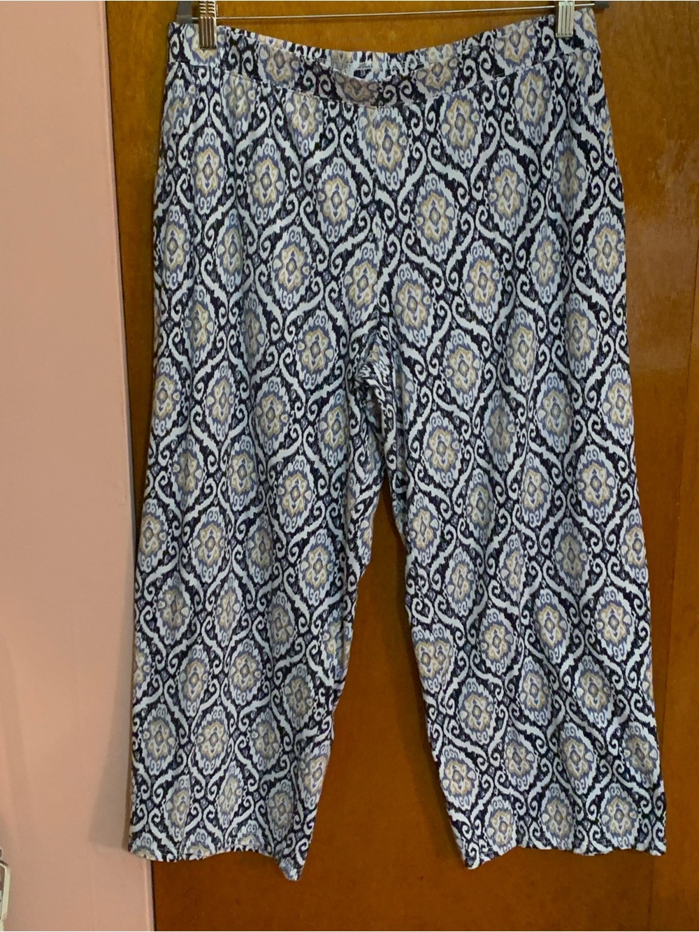 Denim&Co Navy, White & Tan Wide Leg Pants  Beach LP